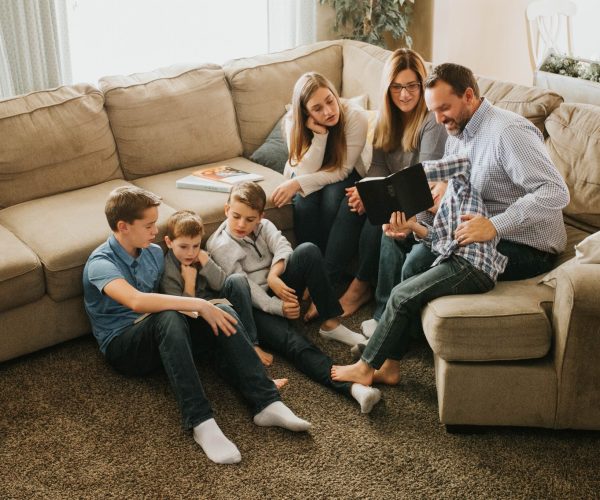 family reading scriptures